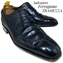 【定価約24万円・最高峰ライン】Salvatore Ferragamo サルヴァトーレフェラガモ TRAMEZZA トラメッザ Uチップ 3059 黒 ブラック 27cm　革靴 ビジネスシューズ ラグジュアリー 本革 本皮 メンズのサムネイル