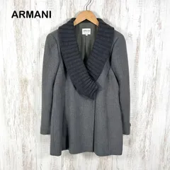 美品 ARMANI COLLEZIONI アルマーニコレッツォーニ ウール ショールカラー ニットジャケット グレーのサムネイル