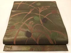 平和屋着物●桝屋高尾　六通柄　本袋帯　草木文　引箔　正絹　逸品　CABJ7342vpのサムネイル