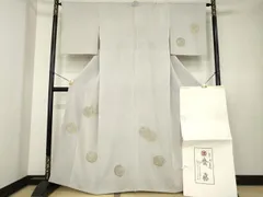 平和屋着物●京都祇園の老舗　ぎをん齋藤　訪問着　絞り　駒刺繍　鏡裏文　鬼しぼ縮緬　たとう紙付き　正絹　逸品　AABK4471ckのサムネイル