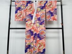 撫松庵 浴衣 紫色 蝶と菊柄 アンティーク風 撫松庵 浴衣 紫色 蝶と菊柄 アンティーク風 - メルカリ