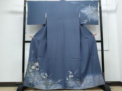 平和屋着物＊夏物 男性 色無地 絽 老竹色 洗える着物 DABH0277op