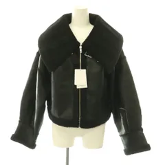 ムルーア MURUA 21AW オーバーカラーショートフェイクムートンジャケット ジップアップ アウター F 黒 ブラック /HS ■GY12のサムネイル