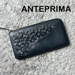 アンテプリマ フォラータ 長財布 ブラック 黒 花 革 レザー - メルカリ