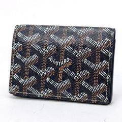 ゴヤール / GOYARD　マルゼルブ カードケース / 名刺入れ　MALESHPMLTY12CL12X　ゴヤールディンキャンバス/ヴォーゼルカーフスキン　ネイビーブルー【中古】 ゴヤール / GOYARD マルゼルブ カードケース / 名刺入れ