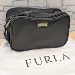 【豊】FURLA フルラ ナイロン ポーチ マルチケース 小物入れ レディース ブラック ブランド 本体美品【1609SY】G4のサムネイル