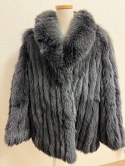 SAGA FOX ファーコート 毛皮 ダークグレー - メルカリ