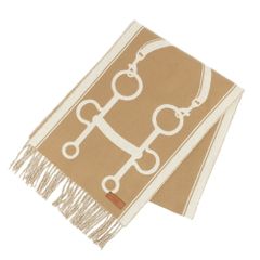 み*き様 HERMES マフラー ベージュフリンジ付き - メルカリ