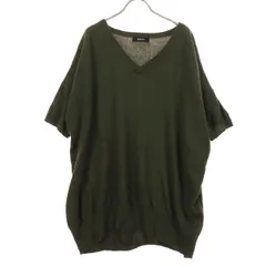 ZUCCa ズッカ カシミヤ混 半袖 Vネック セーター M カーキ系 メンズ 古着のサムネイル