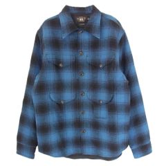RRL バッファローチェック ボックスシルエット ブルー ブラック M相当 RRL バッファローチェック ボックスシルエット ブルー ブラック M相当