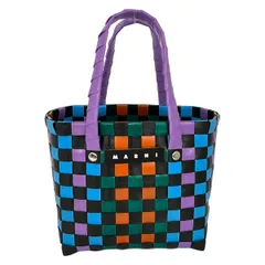 MARNI(マルニ) トートバッグ マルニマーケット ライトパープル×黒×マルチ ミニバッグ レザーのサムネイル