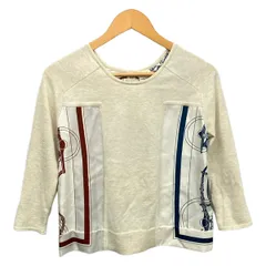 HERMES(エルメス) 長袖セーター サイズ34 S レディース美品  ツイルレーヌ/エクスリブリス アイボリー×白×マルチのサムネイル