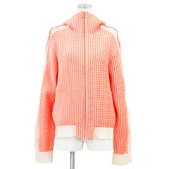 CHANEL シャネル ジップアップパーカー サイズ 36 レディース P55854 3Dワッフル エンボス加工 ロゴ COCOマーク ボタン ストレッチ 長袖 フーディ ブルゾン トップス ネオンオレンジ ホワイト 白 イタリア製 カール・ラガーフェルド期のサムネイル