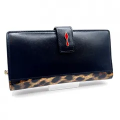 Christian Louboutin(クリスチャン・ルブタン)パロマ ヴィンテージ 長財布 レザー ブラック レオパード柄 ゴールド金具 レディース ウォレット 箱付き【中古】のサムネイル