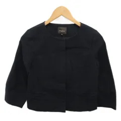 デミルクス ビームス Demi-Luxe BEAMS ノーカラージャケット テーラードジャケット 短丈 36 黒 ブラック 68-16-0056-489 ■YHS10のサムネイル
