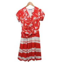 ブルマリン Blumarine タグ付き ワンピース 半袖 ミモレ ロング 総柄 花柄 38 オレンジ 白 ホワイトのサムネイル