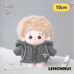 10cm 着せ替え ぬい服 小さい ハート パーカー グレー 推し活 ぬい活-E01302のサムネイル
