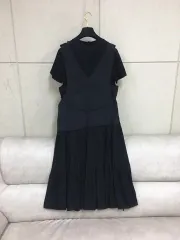 The HANDSOME SJSJ ブラック プリーツ ロング丈ワンピースのサムネイル