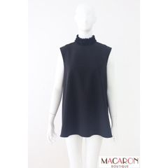 FOXEY フリルバイカラーワンピース 30129 グレー×紺 フォクシー - メルカリ