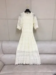 SATIN シャティン レース パフスリーブ ワンピース アイボリーのサムネイル