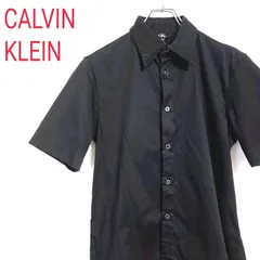 CALVIN KLEIN  カルバンクライン CK  半袖 シャツ  黒色 ブラック  スリム タイト 細身シャツ コットンシャツのサムネイル