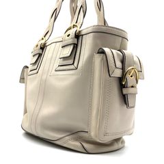 COACH Y2K Signature Varsity Stripe City Zip Tote Bag Canvas