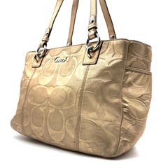 COACH Y2K Signature Varsity Stripe City Zip Tote Bag Canvas