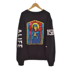 エーライフ alife Stained Glass Crewneck ステンドグラス スウェット トレーナー L 黒 ブラックのサムネイル