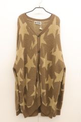【中古】 A BATHING APE メンズカーディガン XL A BATSTA PATTERN RELAXED FIT KNIT CARDIGAN A BATHING APE XL 茶 ブラウン ベージュ 肌色 総柄