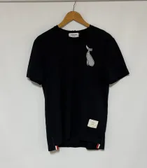 トム・ブラウン クジラ 刺繍 半袖Tシャツ ブラックのサムネイル