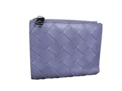 BOTTEGA VENETA ボッテガヴェネタ 二つ折り財布 イントレチャート 742330 パープル系 レザー ユニセックス シルバー金具 美品のサムネイル