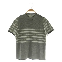 ピエールカルダン Pierre Cardin 半袖ニット モックネック ボーダー ショルダーボタン M ブラック /MY ■OS ■GY60のサムネイル