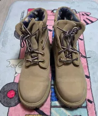 Timberland ティンバーランド レディース ベージュ ロールトップブーツ (225 230)のサムネイル