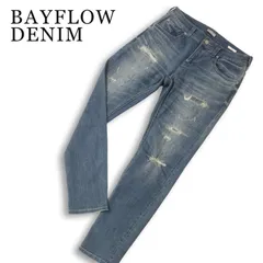 BAYFLOW DENIM ベイフロー 通年★ ダメージ リペア加工 ストレッチ スキニー デニム ジーンズ パンツ Sz.2 メンズのサムネイル