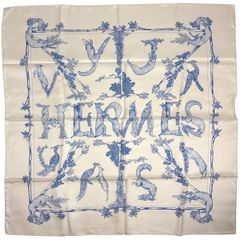 美品 HERMES 90s 動物 アルファベット カレ90 スカーフ エルメス