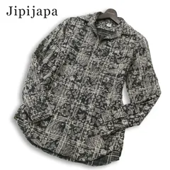 Jipijapa ヒピハパ 通年★ 長袖 総柄 ペイズリー チェック ワーク シャツ 日本製 Sz.2 メンズのサムネイル