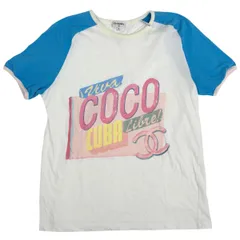 シャネル CHANEL ロゴ 半袖 Tシャツ トップス コットン ホワイト ブルー レディース 【中古】のサムネイル