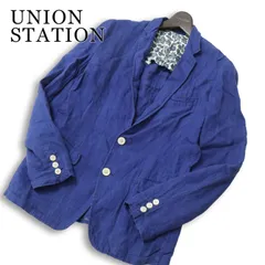 UNION STATION ユニオンステーション メンズビギ 春夏★ 麻100％ フレンチ リネン テーラード ジャケット Sz.L メンズのサムネイル
