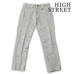 HIGH STREET ハイストリート 春夏★ 麻 リネン メランジ スリム スラックス パンツ Sz.S メンズ 灰 グレーのサムネイル