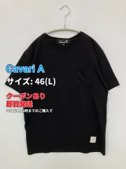 Cavari A キャバリア Tシャツ/カットソー 46(L) ブラック ワンポイント 無地 ショート丈 ミドル丈 半袖 クルーネック(丸首) メンズ レディースのサムネイル