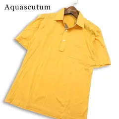 Aquascutum アクアスキュータム 春夏★ 半袖 ロゴ刺繍 チェック使い ポロシャツ Sz.M メンズのサムネイル