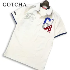 GOTCHA ガッチャ 春夏★ 半袖 ロゴ刺繍 バック刺 ワッペン ポロシャツ Sz.L メンズ 白 サーフのサムネイル