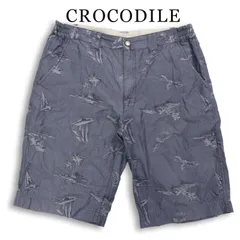 CROCODILE クロコダイル 春夏★ パームツリー ジャガード総柄 ハーフ ショート パンツ 大きいサイズ Sz.LL メンズのサムネイル