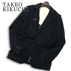 TAKEO KIKUCHI タケオキクチ 通年★ ストレッチ 背抜き ヘリンボーン サファリ ミリタリー ジャケット Sz.2 メンズ 黒のサムネイル