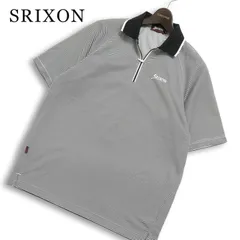 SRIXON スリクソン ゴルフ 春夏★ 半袖 ハーフジップ ボーダー 鹿の子 ラグラン ポロシャツ Sz.M メンズのサムネイル