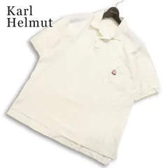 Karl Helmut カールヘルム 春夏★ 半袖 鹿の子 ロゴ刺繍 ビッグシルエット ポロシャツ 日本製 Sz.L メンズ 白のサムネイル