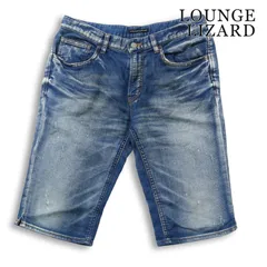 LOUNGE LIZARD ラウンジリザード 春夏★ USED加工 スウェット ストレッチ デニム ショート パンツ ジーンズ Sz.2 メンズのサムネイル