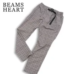 BEAMS HEART ビームス ハート 通年★ チェック ストレッチ テーパード クライミング カジュアル パンツ Sz.M メンズのサムネイル