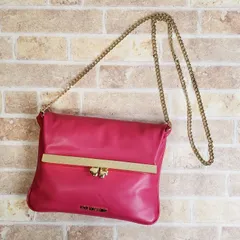 訳有 ラブ モスキーノ Love Moschino ☆ チェーン 折り返し ショルダーバッグ ハート ピンクのサムネイル