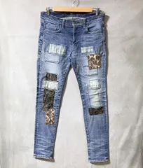 glamb グラム Unknown Unplugged Denim 完売 人気アイテム ダメージ リペア スリム ストレッチ アンプラグド デニムパンツ size.M ブルーのサムネイル